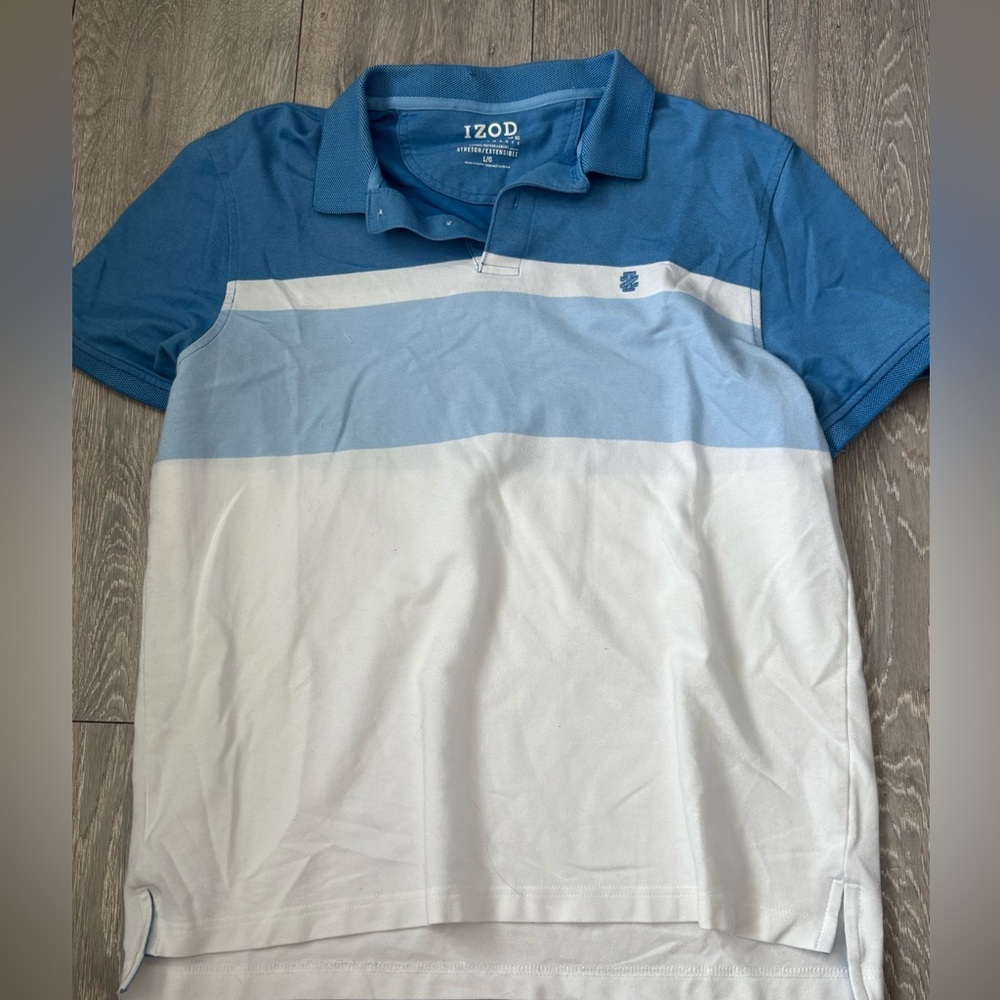 Izod Blue and White Men's Golf Polo Shirt
